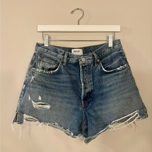 Agolde High Waist Denim Dee Shorts Size 29 Medium Wash